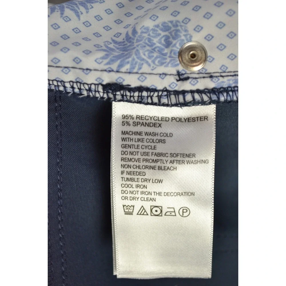 Tommy Bahama Island Zone Performance Pants Men 38x33 Tag-36x34 Navy Blue Stretch